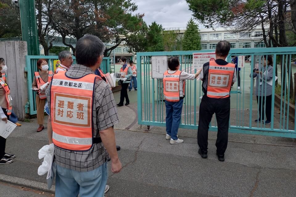 避難所の開設の訓練