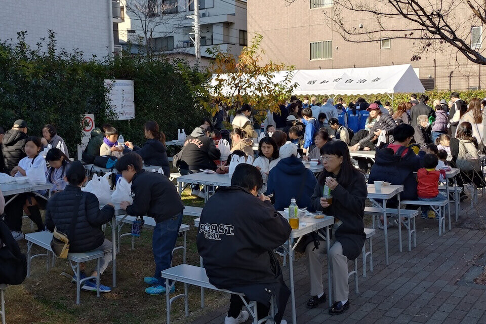 餅つき大会の当日のようす