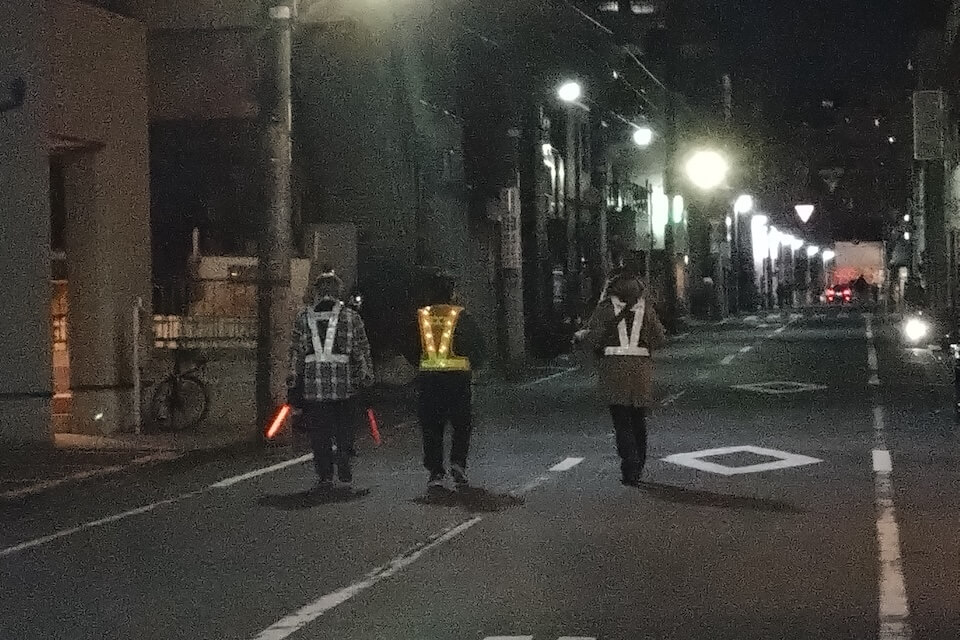 歳末夜警パトロールのようす